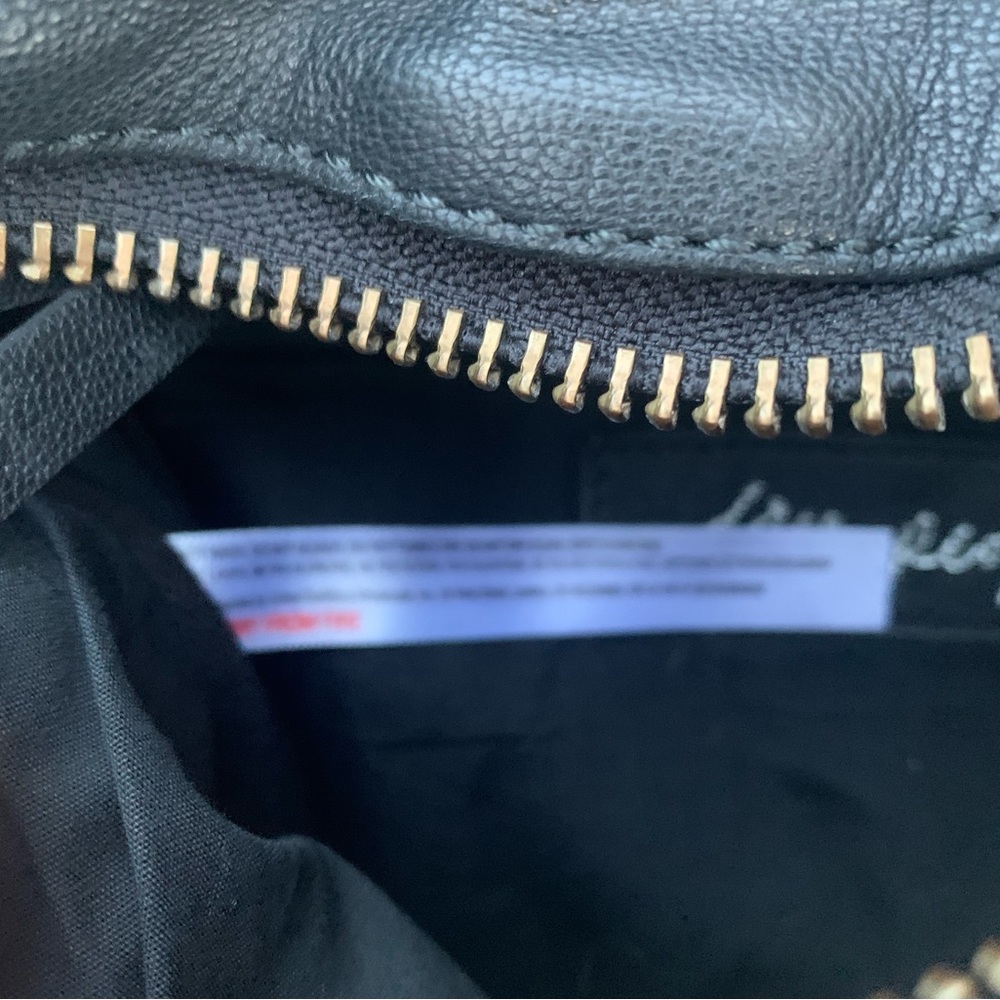 🔥SOLD -not for sale- Free People - BLACK Leather Archer Chain Sling Bag - Picture 9 of 15